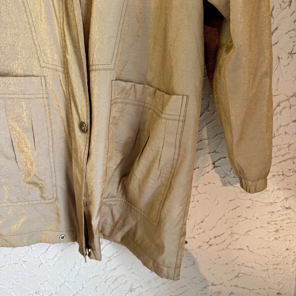 Women's Gold Sheen Utility Jacket - Picture 4 of 13